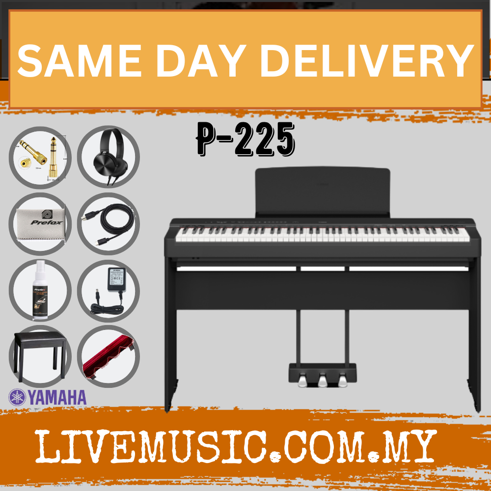 Yamaha P225 88Key Digital Piano With Keyboard Bench, Headphone And Adapter Black ( P225 P