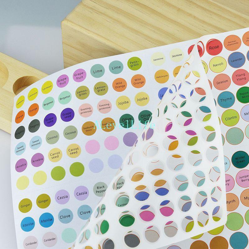 192PCs 13MM A4 ฉลากสติกเกอร์กระดาษทรงกลมสำหรับฝาขวดน้ำมันหอมระเหยรหัสสี ...