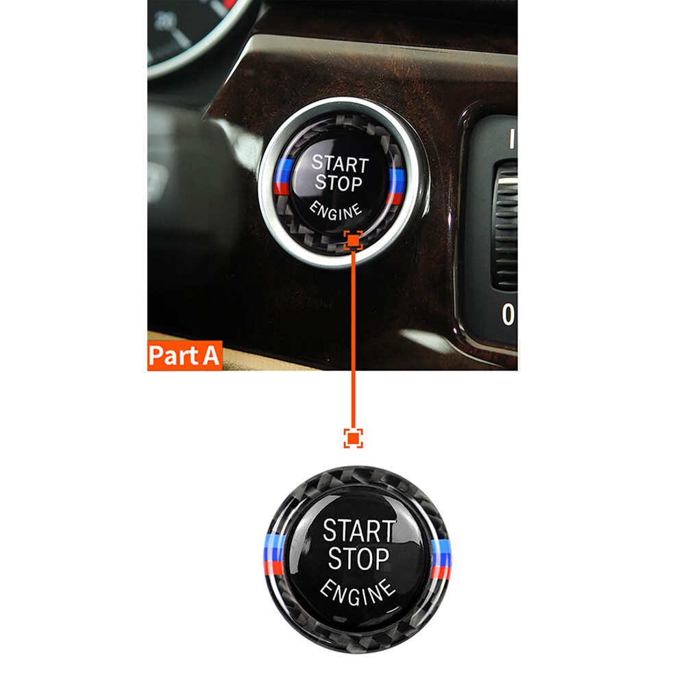 Engine Start Stop Button Replace Cover + Trim Ring for BMW E90 E92 E93 320i