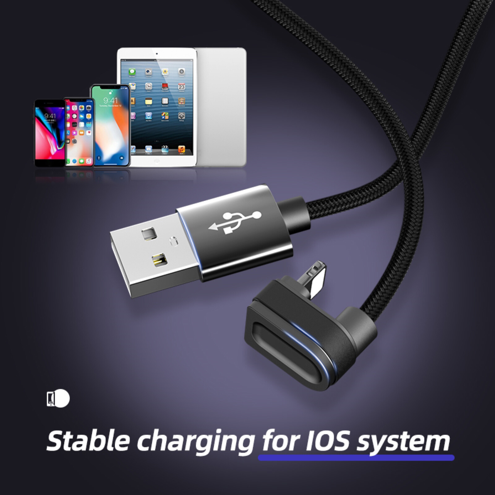 U-shaped Micro USB Type-c Mobile Phone Game Nylon Woven Fast Charging CableCharging Cable Elbow Mobile Game Data Cable Usb-C Mobile Phone Universal U-Shaped Cable