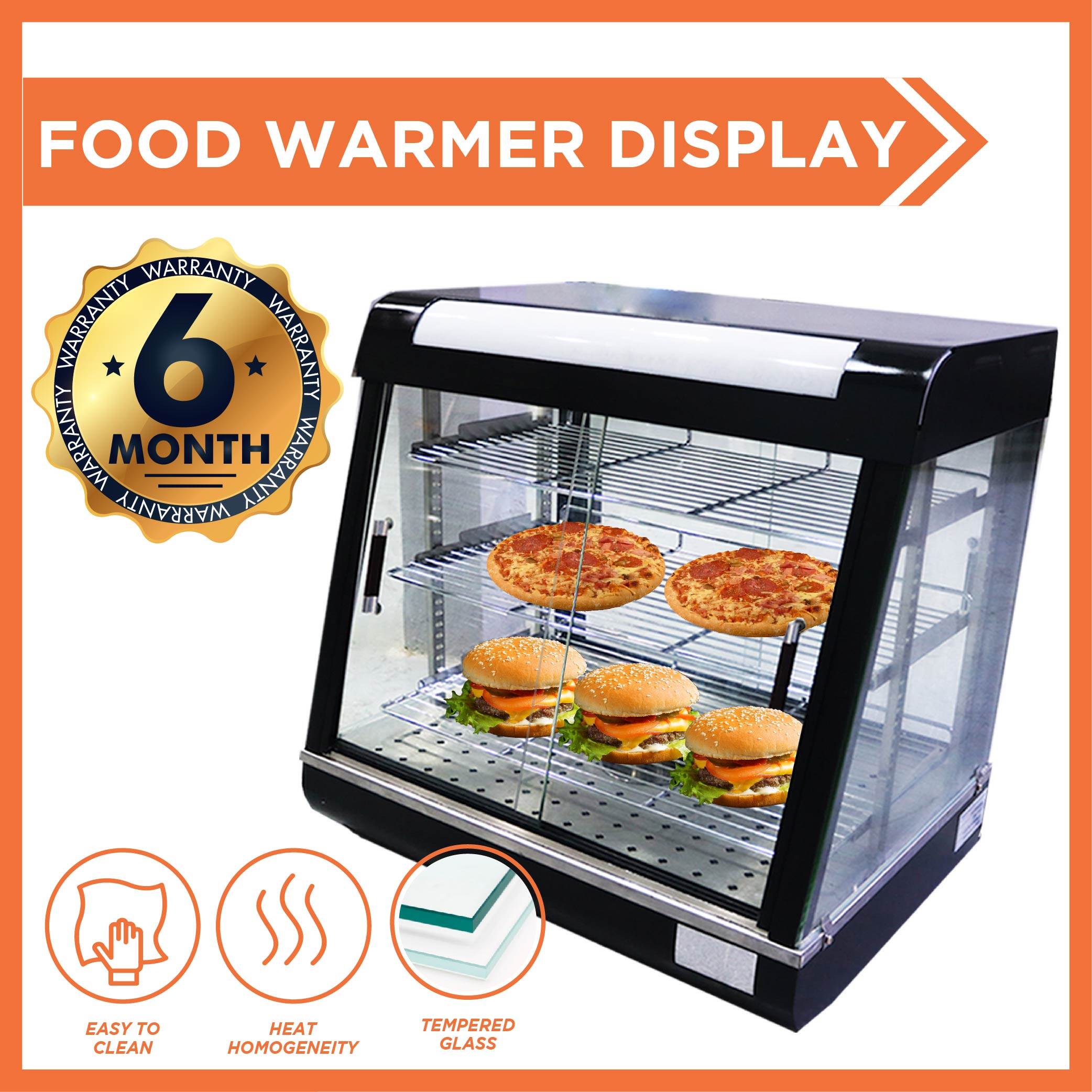 Bravo Food Warmer Display Pemanas Makanan Warmer Showcase Commercial
