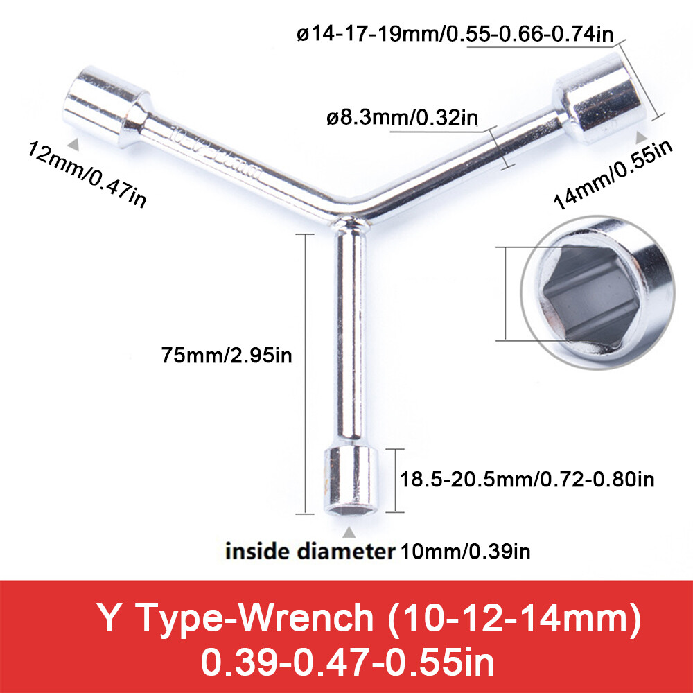 VOKTTA Trident Socket Wrench Y-type Dual-sport Motorcycle Triangle Hand Tool Tire Wrench Metric System