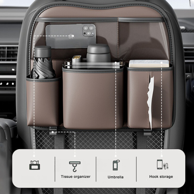 [SEAMETAL Car Seat Back Storage Bag,Multi-functional Car Seat Back Storage Bag Tissue Holder Phone Container Hook Hanging Clothes Umbrella Bag,]