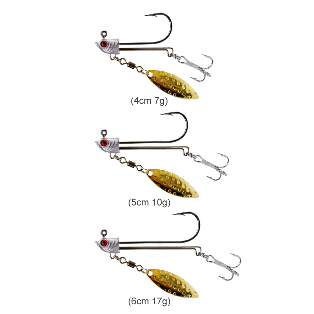 (Sẵn Sàng) Đầu Jig Mắt 3D Với Muỗng, Móc Mồi Giả Mồi Câu Mềm