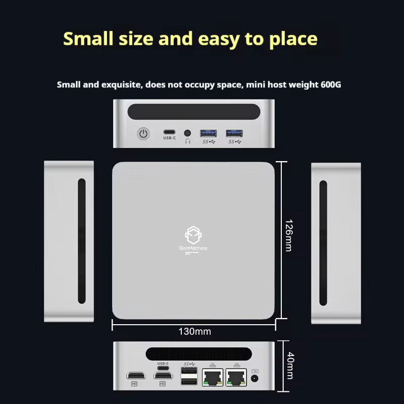 GenMachine AMD Ryzen7 R7 7840HS ES MINI PC Windows 11 8Cores