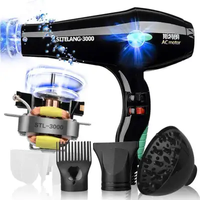 (Malay spot)SITELANG-3000W high power hair dryer professional blue light negative ion household hair dryer buy one get three free
