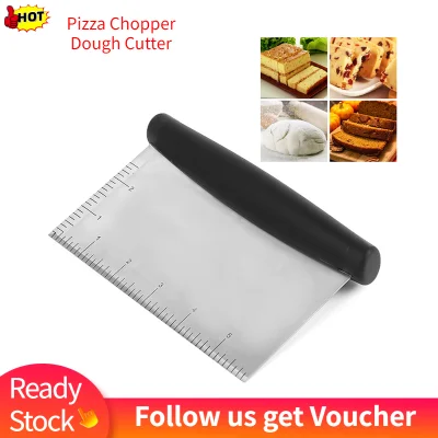 Multi-Purpose Bench Scraper Stainless Steel Pizza Dough Scraper Chopper Dough Cutting for Bread and Pizza Dough