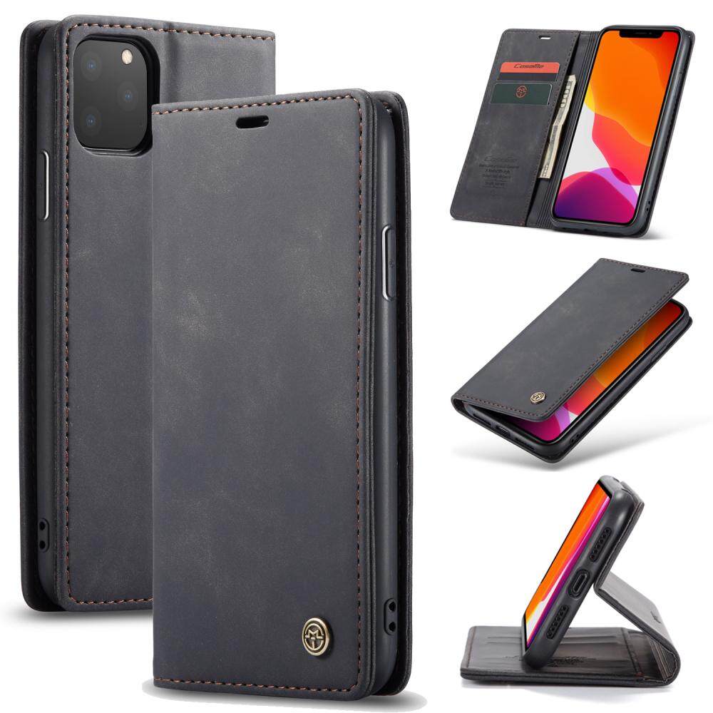 Case Saya 013 Seri Auto-Diserap Kulit Model Dompet Tempat Dompet untuk Apple iPhone 11 Pro Max 6.5 Inch