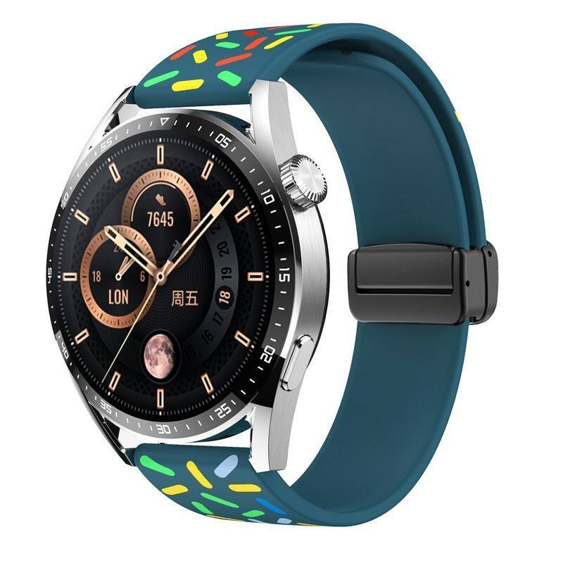 适用于华为手表 GT3/GT2 46mm/GT2 Pro/watch3 Pro/gt2e 个性时尚胶磁吸折PressPress带 magic2/GS3/GS pro运动款 20/22mm 表带