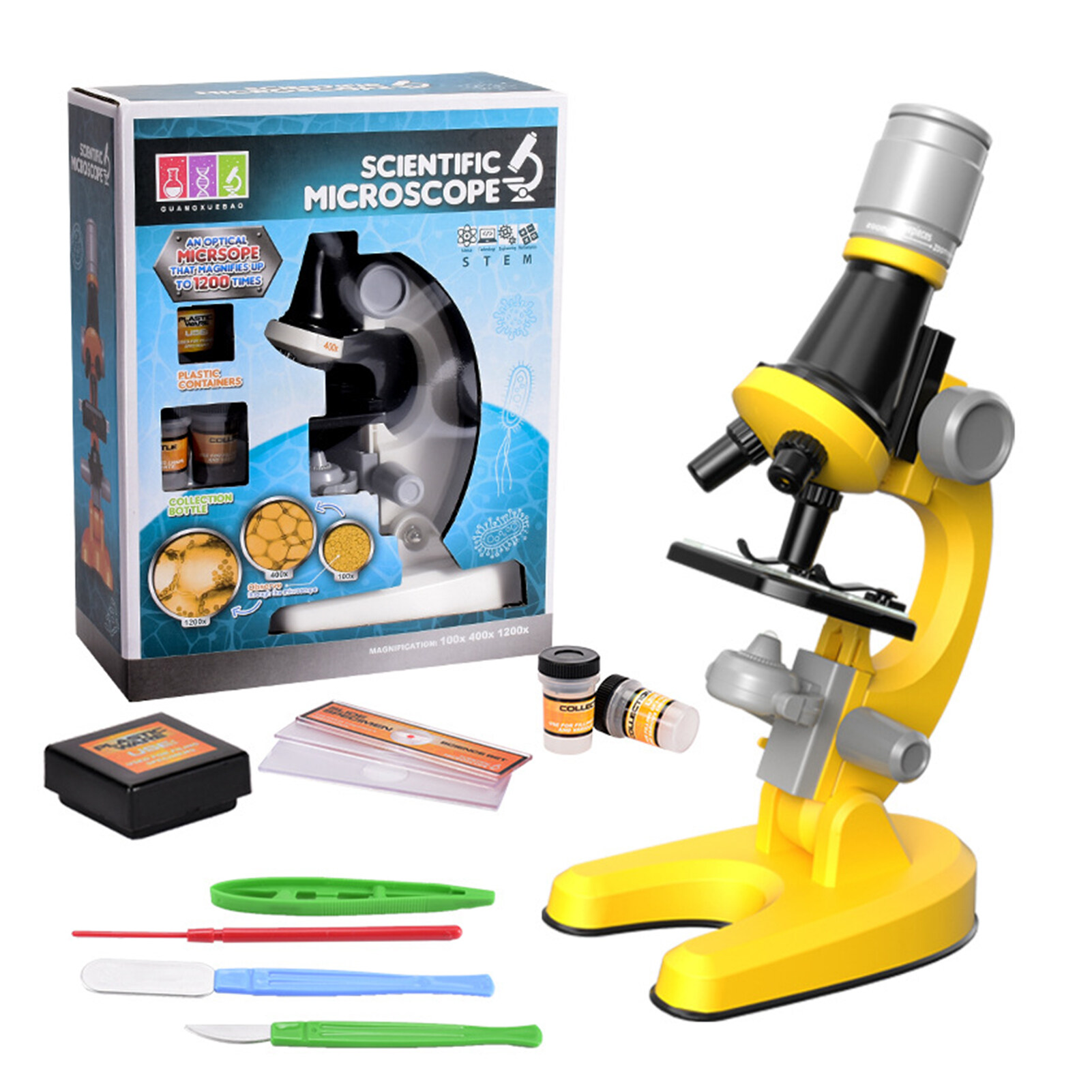 Smart Sensor Microscope Science Kit 100X/400X/1200X Magnification