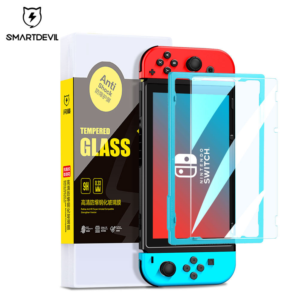 Smartdevil NS miếng bảo vệ màn hình cho Bộ chuyển đổi Nintendo OLED / Switch Lite/Switch V2 Switch 2 bảo hiểm đầy đủ miếng dán Film thủy tinh cường lực với chống Đèn xanh dương HD chống vân tay chống cháy nổ