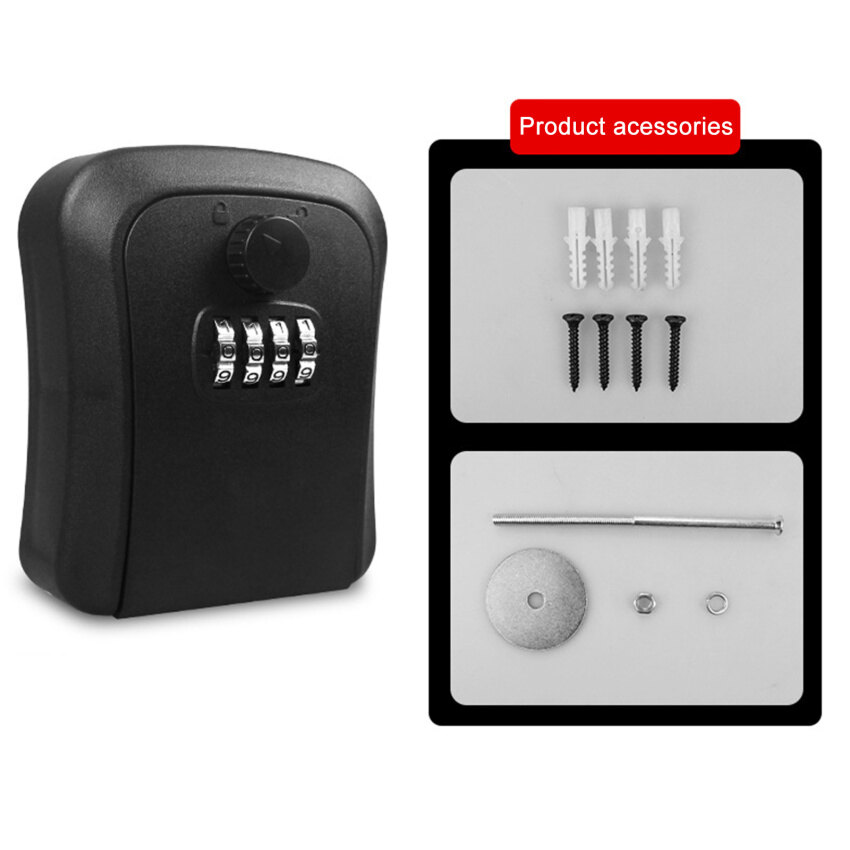 Smart Code Password Key Lock Box Storage Key Wall Mounted Key Safe Box Waterproof Outdoor Keybox 4 Digits Passwords
