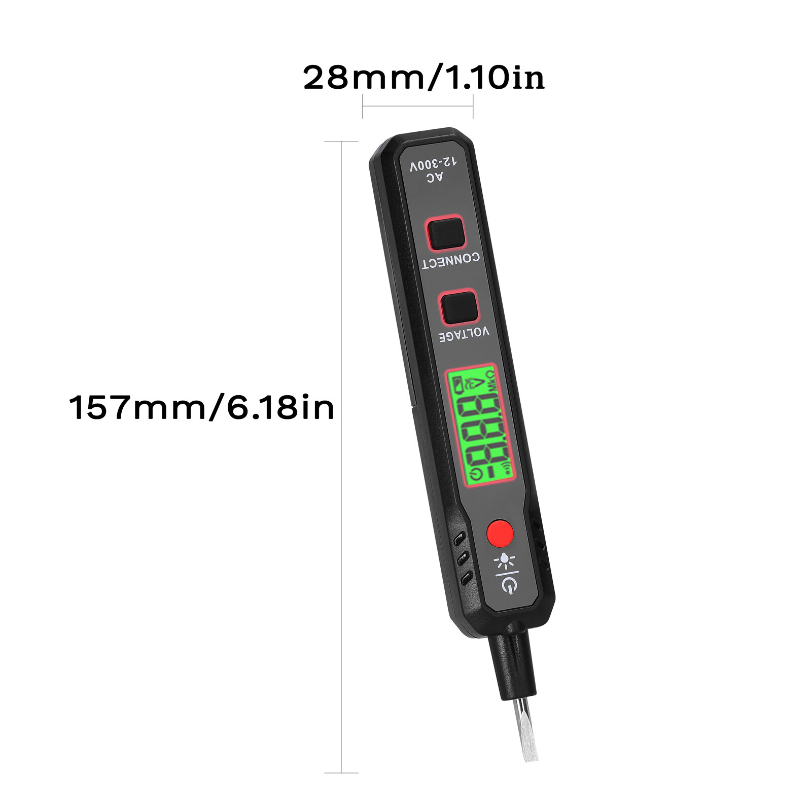 Smart Sensor LCD Display Electric Test Pen AC12-300V Voltage Tester Live/Zero Wire Detector Cable Breakpoint Finder with Flashlight and Sound Light Alarm Function