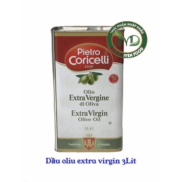 (3L) Dầu oliu extra virgin - ép lạnh 100% từ quả oliu