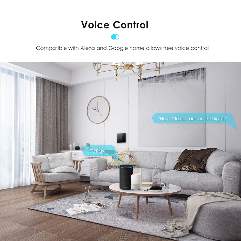 EL style TUYA WiFi Smart Touch Switch 1/2/3 /4Way Home Wall Button for Alexa Google Home Assistant Smart Home Smart Life 0906