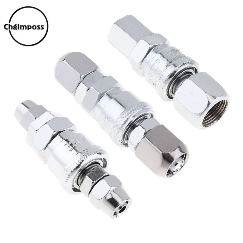 ChgImposs 2pcs/set TL-S12 20SF/30SF/40SF/20SP/30SP/40SP High Speed Steel Pneumatic Fitting Quick High Pressure Connector with Dual-interface and Telescopic Buckle for Air Compressor