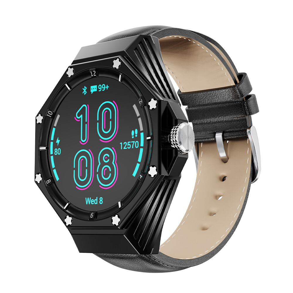 Luxury AP Mod Kit for for Huawei Watch GT Cyber Premium Alloy Metal Case & Leather Strap Set for Huawei GT Cyber(No Watch)