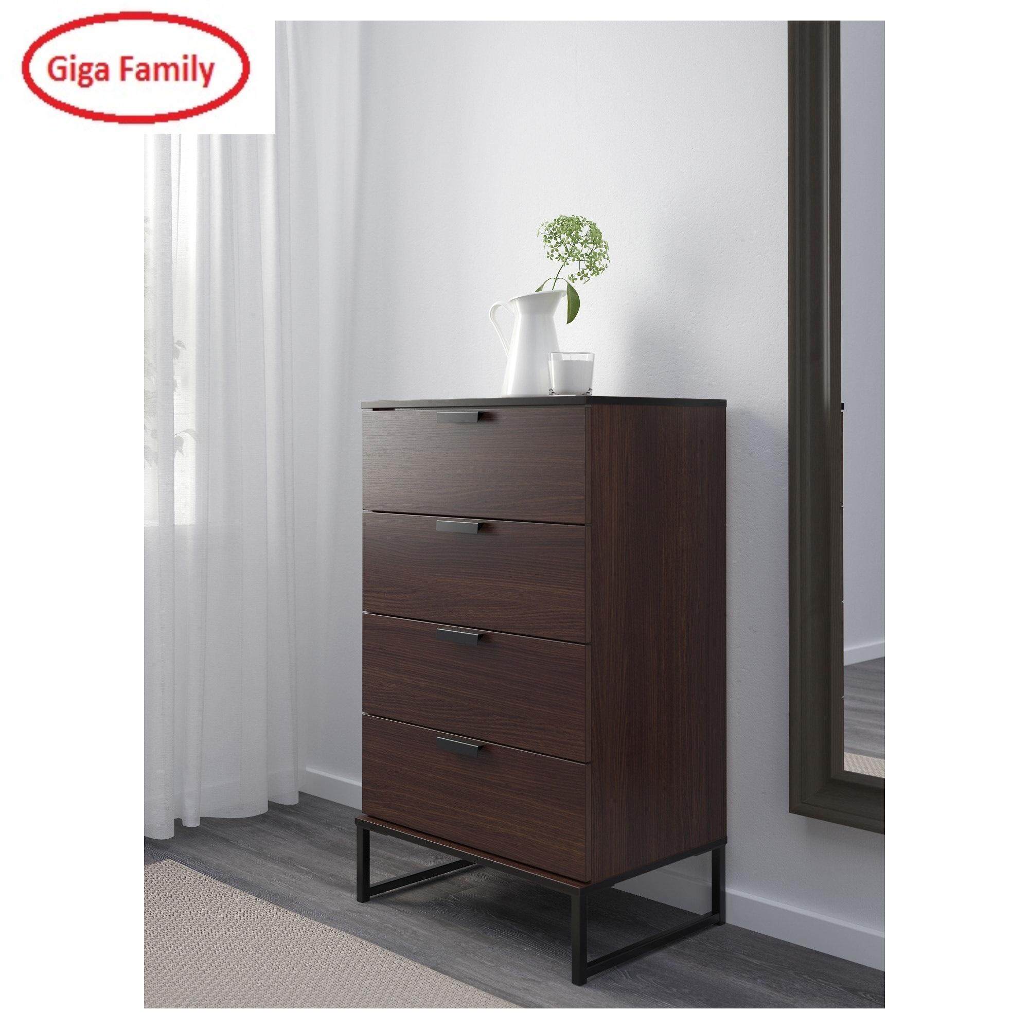 I K E A Trysil Chest Of 4 Drawers White Dark Brown Lazada