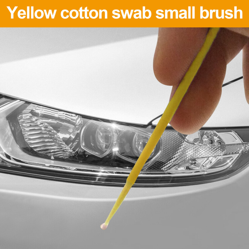 100ชิ้น Touch Up Paint Micro Brush ขนาดใหญ่2.5MMTips-พลาสติกสีเหลือง ...