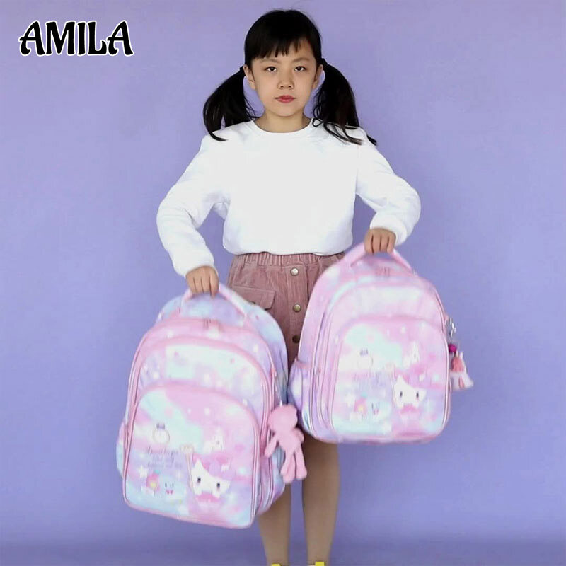 AMILA Cặp Đi Học Mới Cho Nữ Sinh Tiểu Học Túi Đeo Vai Bảo Vệ Sườn Núi Dễ