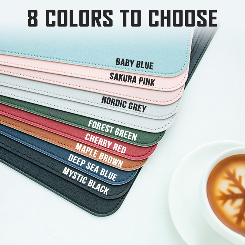 【Ready Stock】Double Side PU Leather Desk Pad Waterproof Mouse Keyboard Pad Table Mat Portable Games Mouse Pad
