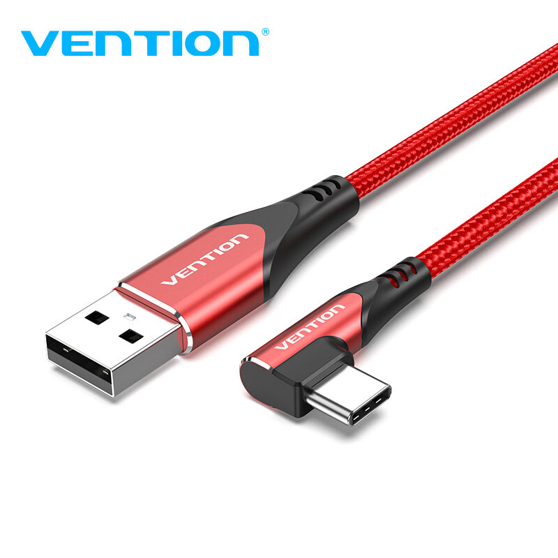 【COD】Vention Cáp sạc nhanh USB C Loại C Cáp dữ liệu 3A cho Samsung HuaWei XiaoMi iPad Google phone USB C Dây loại C Ngày sạc nhanh Cáp QC 3.0 Red 1M 1,5M 2M