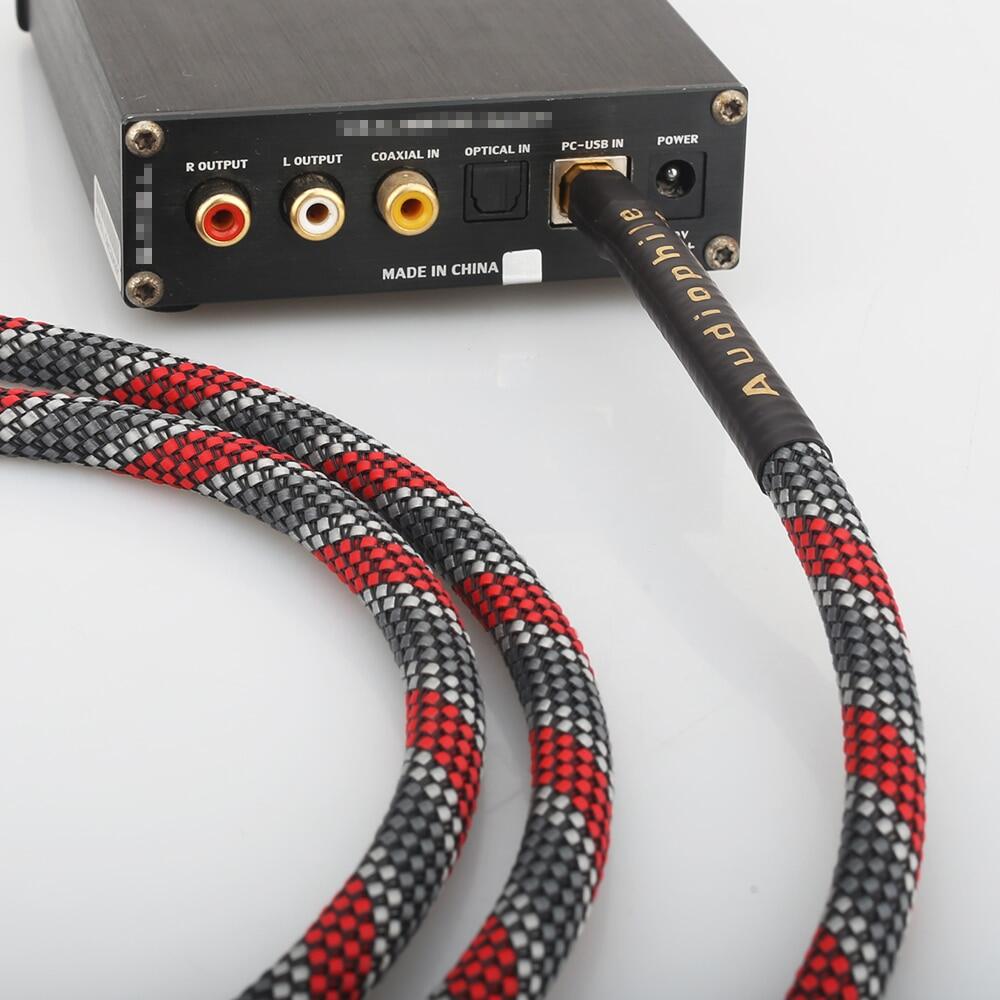 High Quality Hi-End A53 OCC silver plated USB audio cable data USB cable DAC USB hifi cable A-B usb cable