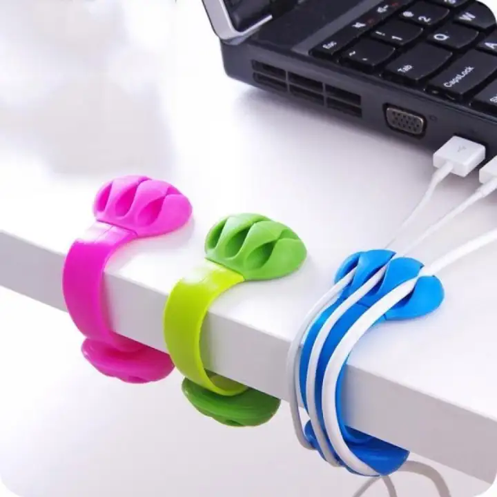 Silicone Cable Winder Holder Clip Hook Desktop Organizer Silicone Cable Winder Holder Clip Hook