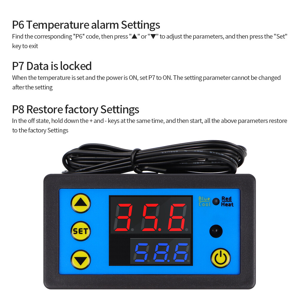 DC 12V Digital Temperature Controller with Remote Control NTC Sensor Thermostat Regulator