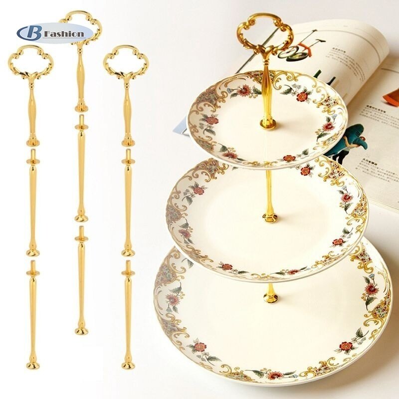 B-F 3 Tiers Radian Cake Plate Stand Cupcake Fittings Silver Golden Wedding Party Supplies