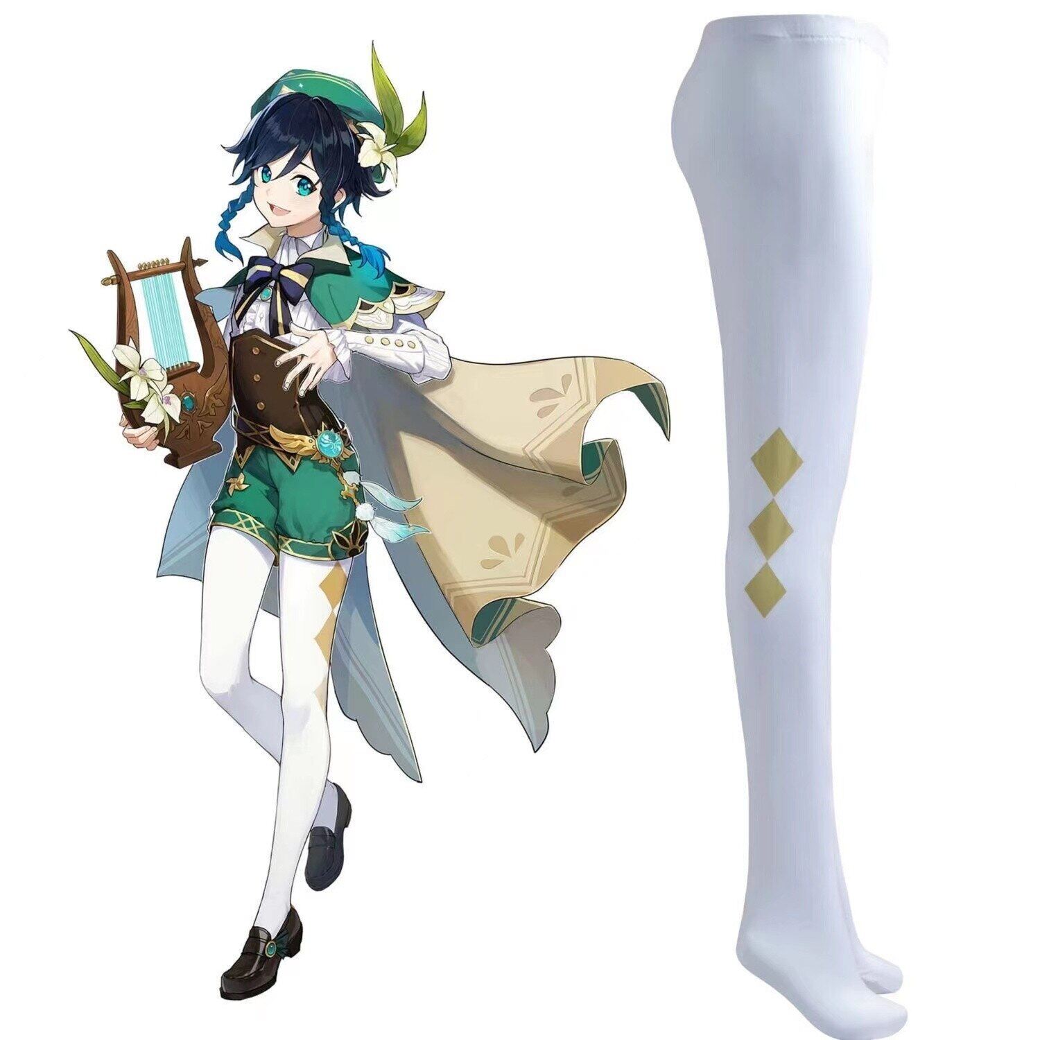 Genshin Impact Cosplay Stockings Venti Yun Jin Keqing Raiden Sho Ganyu Stocking Halloween Costume Essories Pantyhose