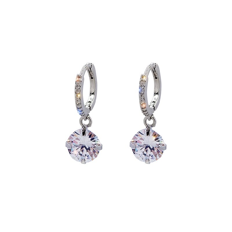RAISS Korean Fashion Accessory Diamond Earrings Simple Earring Temperament Wild Zircon Earring