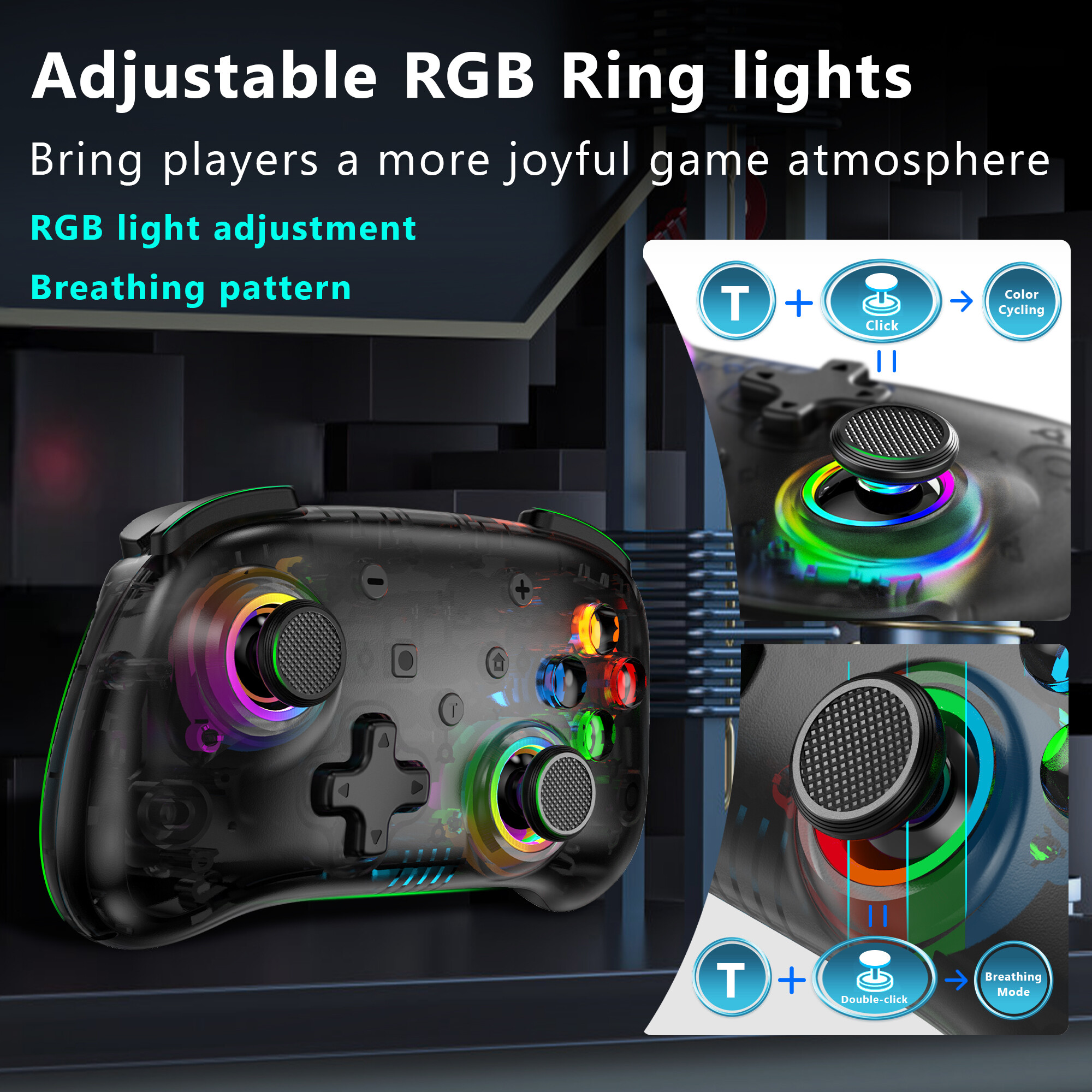 LinYuvo KS39B SWITCH PRO Game Controller Bluetooth Wireless Wake Up for Nintendo Switch/Switch OLED
