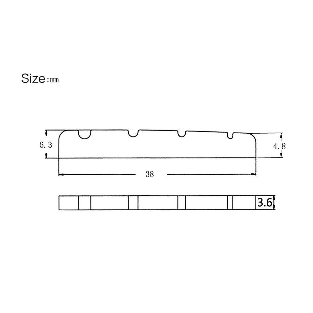 Pre-slotted Brass String Nut for 4-string Electric Bass Guitar Part Replacement 38 * 3.6 * 6.3-4.8mm