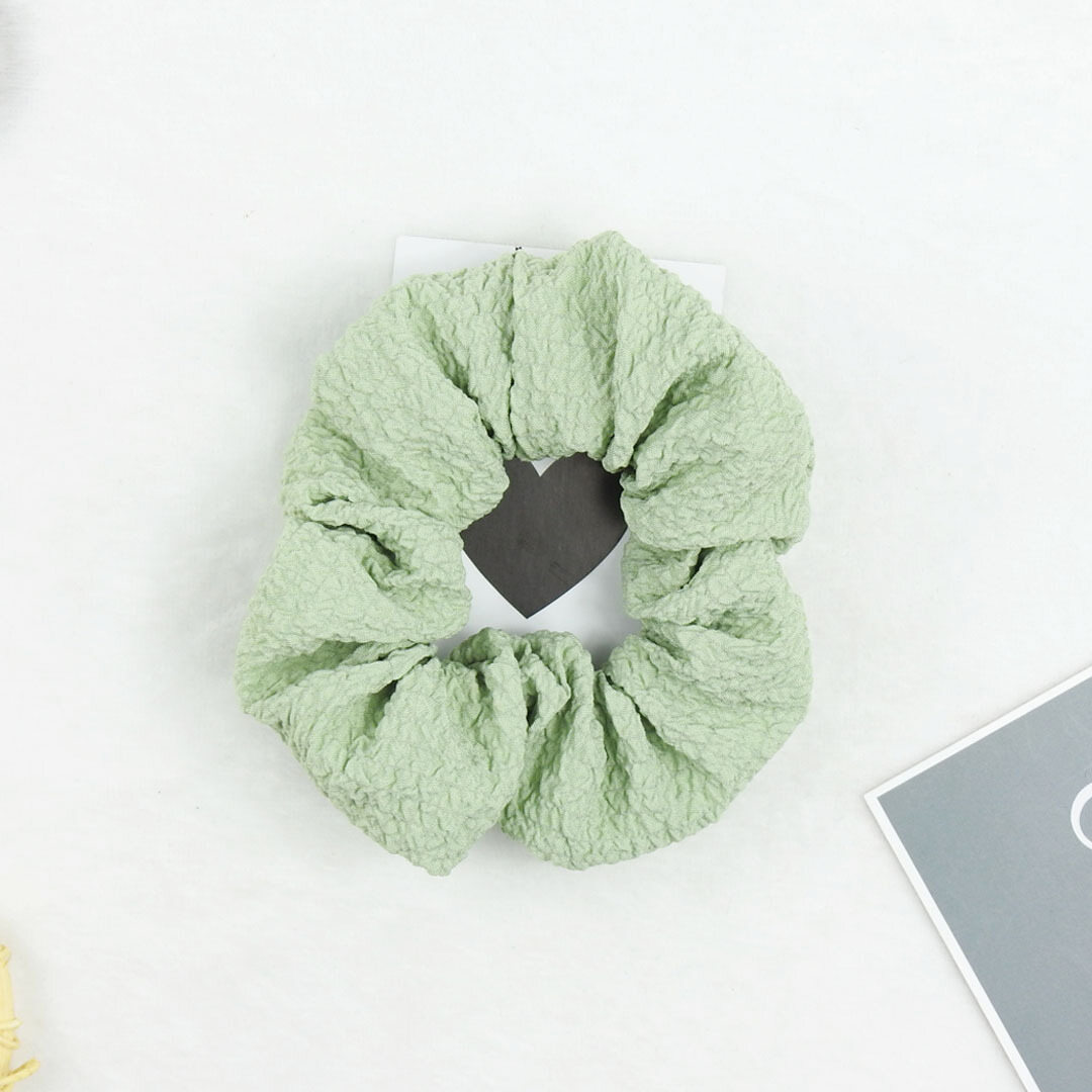 TIZHAN Korean Style Cotton Simple Hairband Pleated Hair Rope Elastic Curls