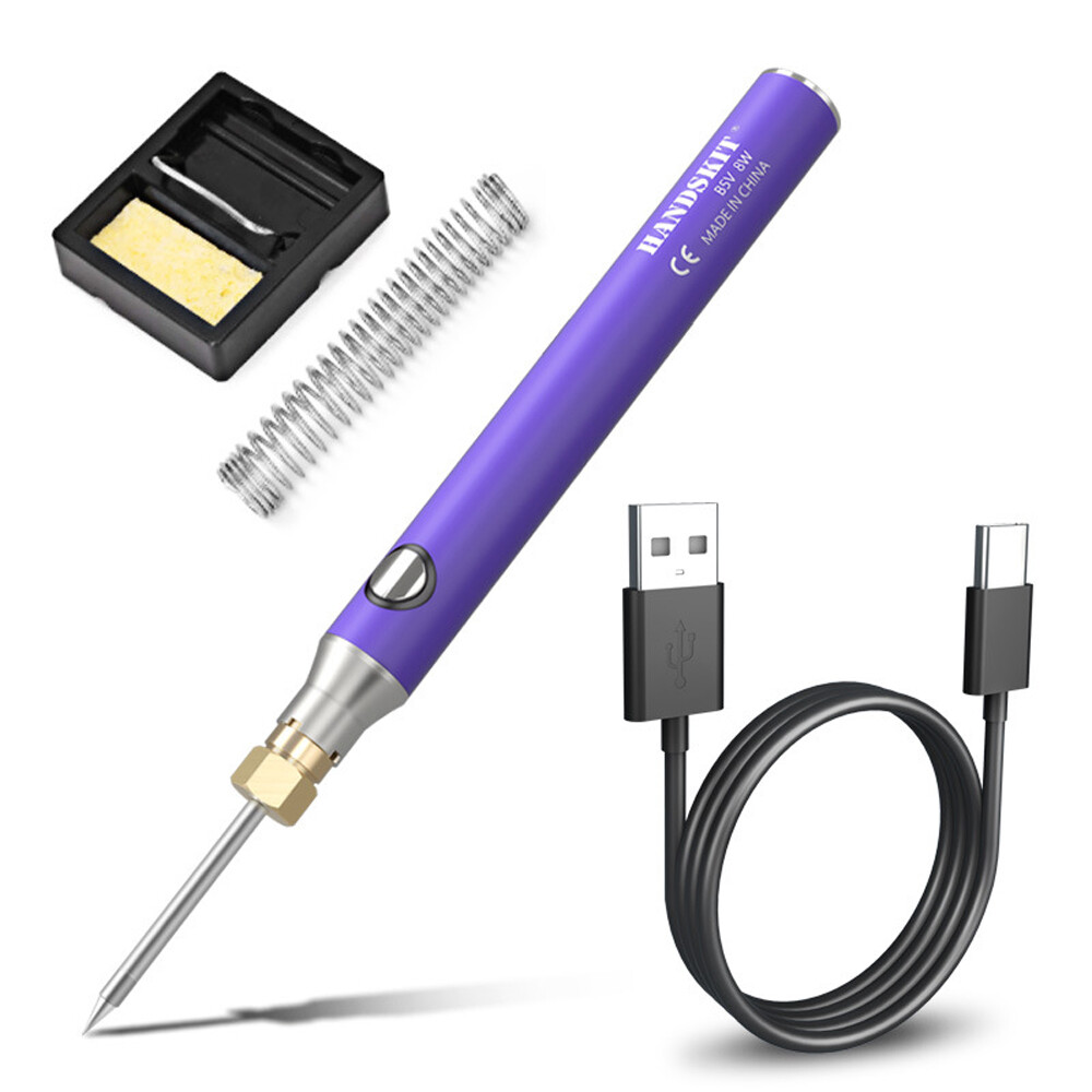 Smart Sensor 330~400°C 8W Handheld Portable Cordless Mini Electric Soldering Iron Temperature Adjustable Soldering Iron Household DIY Welding Tool Set