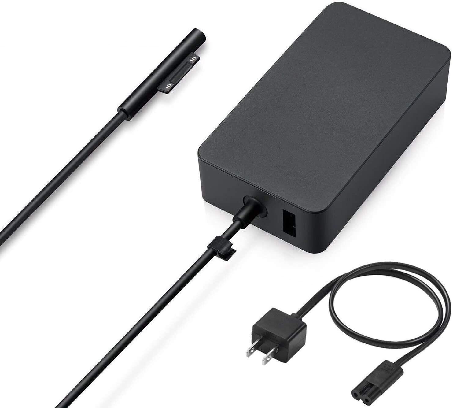 Bộ Sạc Surface Pro 65W, Bộ Sạc Surface Book Cshare 15V 4A, Nguồn Điện Tương Thích Với Microsoft Surface Book Surface Pro 7 6 5 4 3 X Máy Tính Bảng Surface Go Surface Bộ Chuyển Đổi Máy Tính Xách Tay Có Cổng Sạc USB