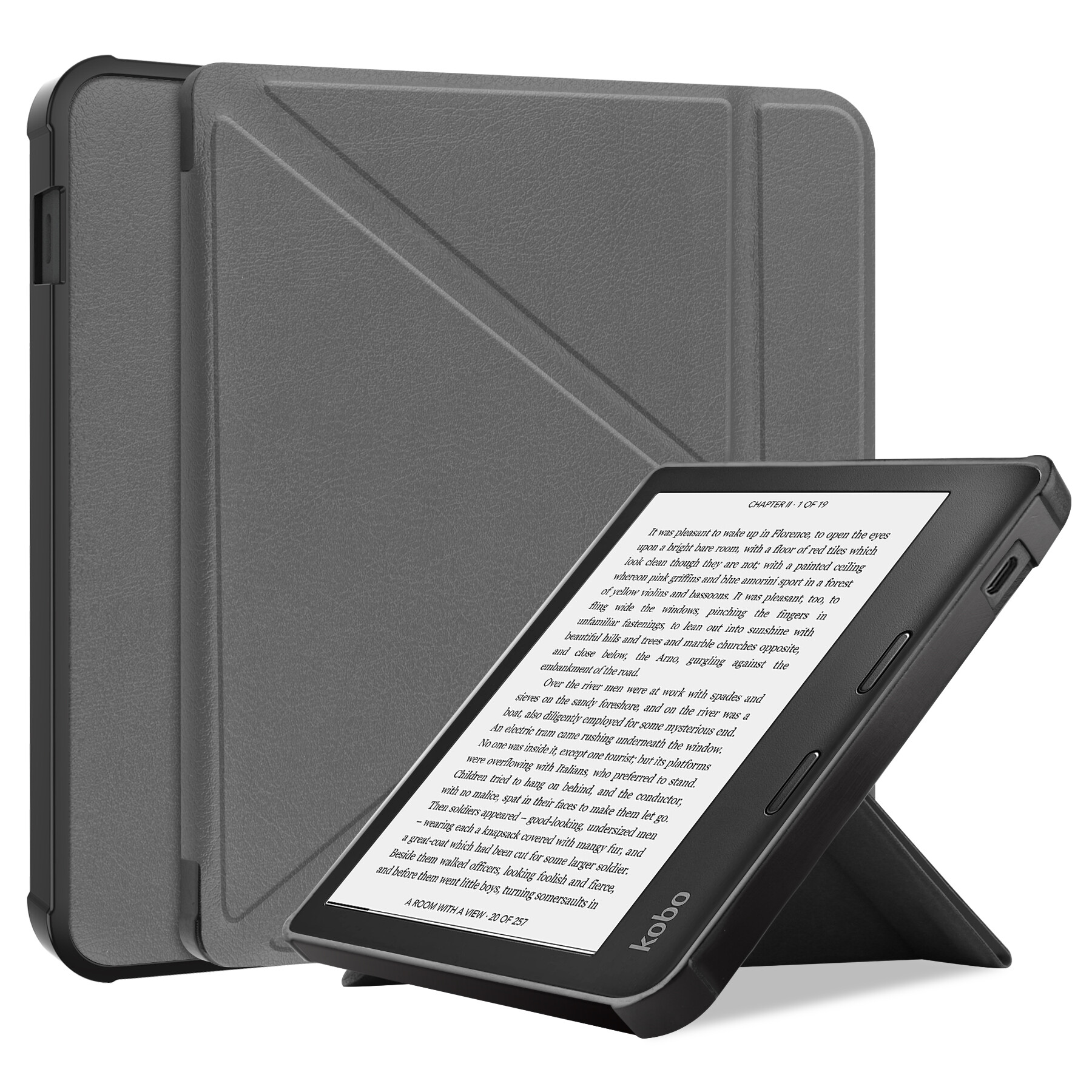 Case For Amazon Kobo Libra 2 7.0" e-Book Readers Fashion Solid Color TPU Transformer Flip Stand eReader Skin Protection Cover