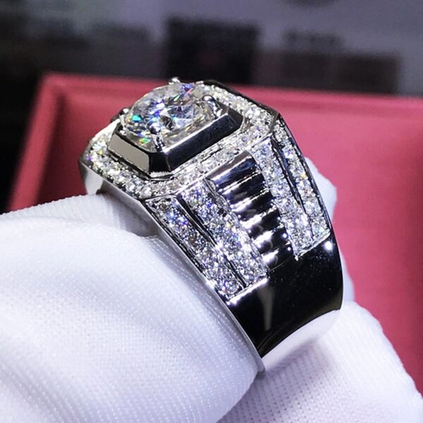 TT Men's ring with natural gemstone 925 Sterling Silver luxury ring