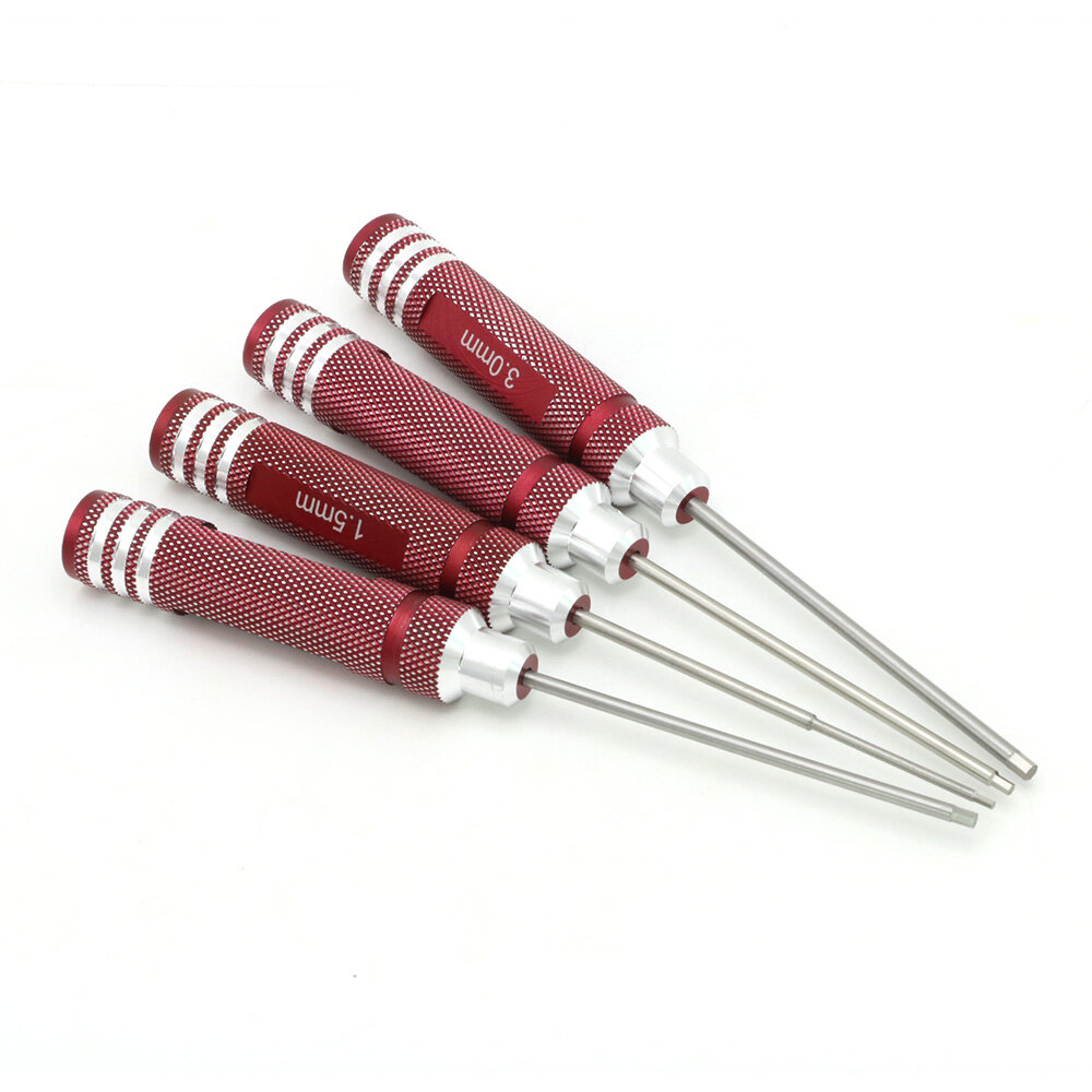 RC Tools 4 pcs hex screw driver set titanium plating hardened 1.5 2.0 2.5 3.0mm screwdriver For helicopter toys