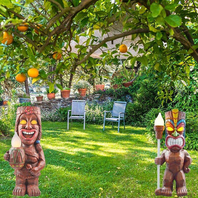 Mayan Totem Statue Solar Lights Outdoor Garden Decor Garden Statues and