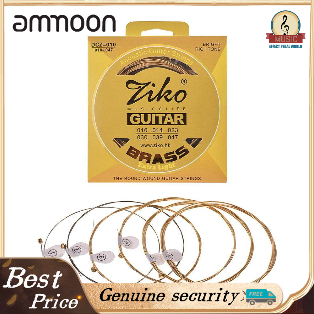 ZIKO DCZ-010 Extra Light Acoustic Guitar Strings Hexagon Alloy Wire Brass Wound Corrosion Resistant 6 Strings Set Musical Instrument Accessories