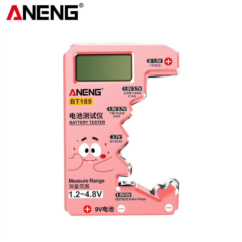 [Battery tester, checker, power detector, digital lcd display, measuring instrument（Red/Black）,Battery tester, digital power detector, LCD LED display, measurement instrument (red/black),]