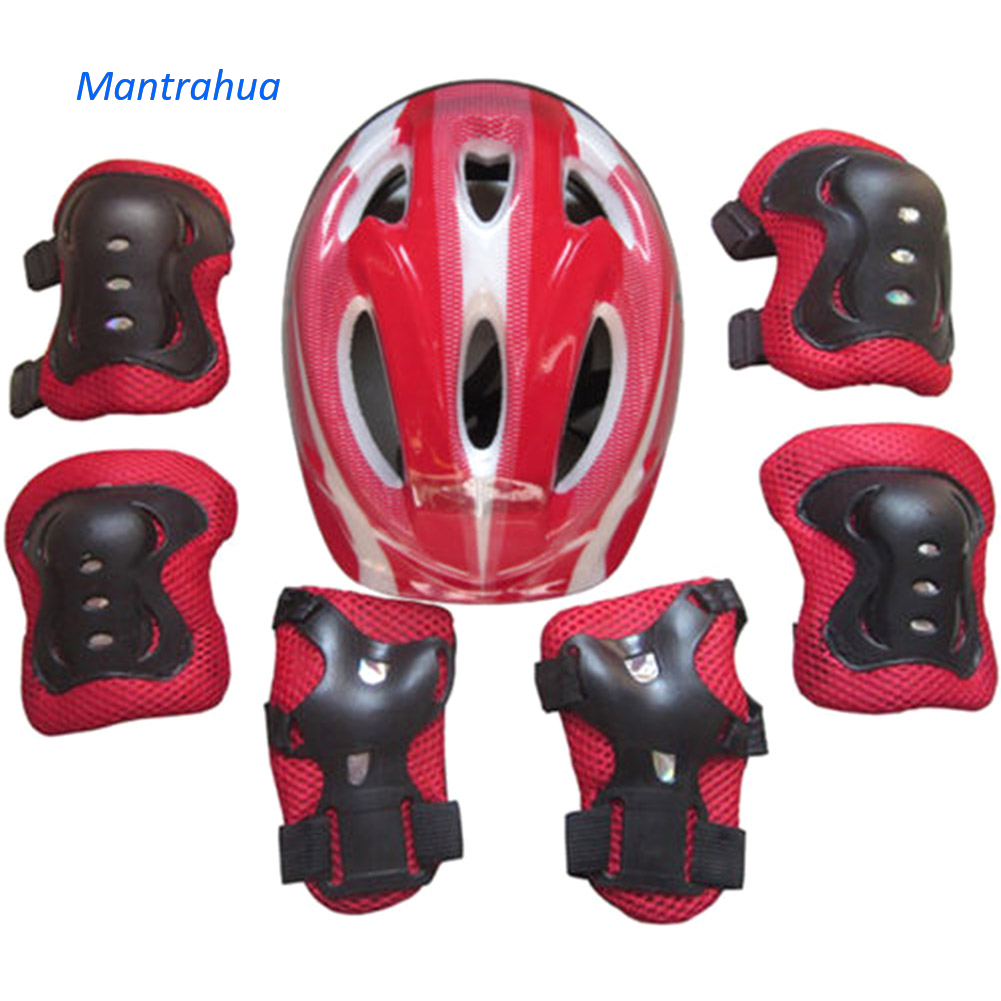 Mantrahua Mũ Bảo Hiểm An Toàn Cho Xe Đạp Trượt Ván Trẻ Em Bé Trai Và Bé Gái 7 Chiếc Bộ Đệm Khuỷu Tay Đầu Gối