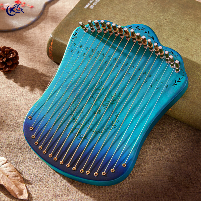 SKDK Shop Cega 17 Strings Lyre Harp Portable Wooden Beech Strings Harp Beginner Small Musical Instruments For Gifts