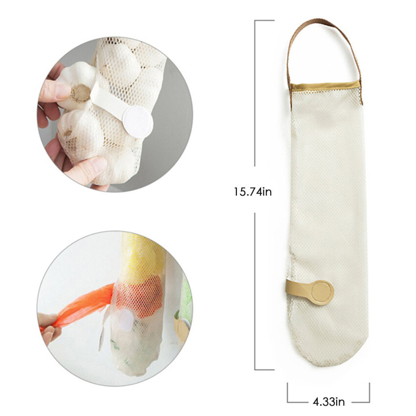 Hangable Fruit And Vegetable Storage Mesh Bag Portable Handle Kitchen Multifunctional Hollow And Breathable Hanging Bag
