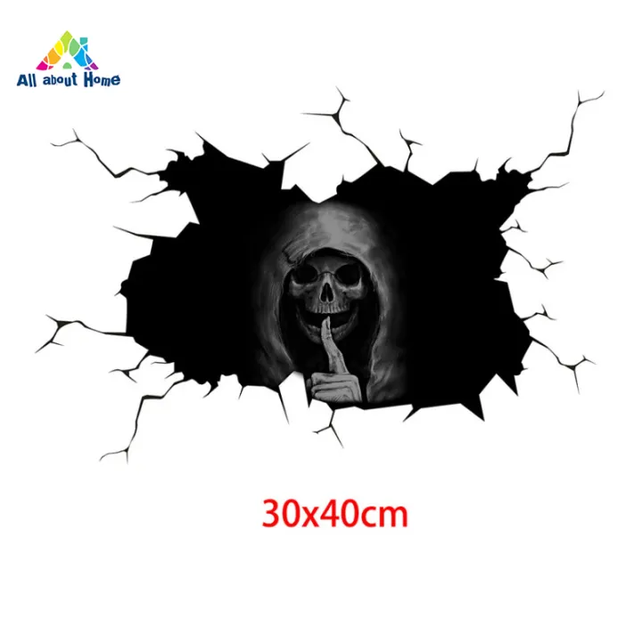 Abh Stiker Tengkorak 3d Sunyi Wallpaper Dekorasi Kamar Stiker Dinding Pvc Dapat Dilepas Diy Lazada Indonesia