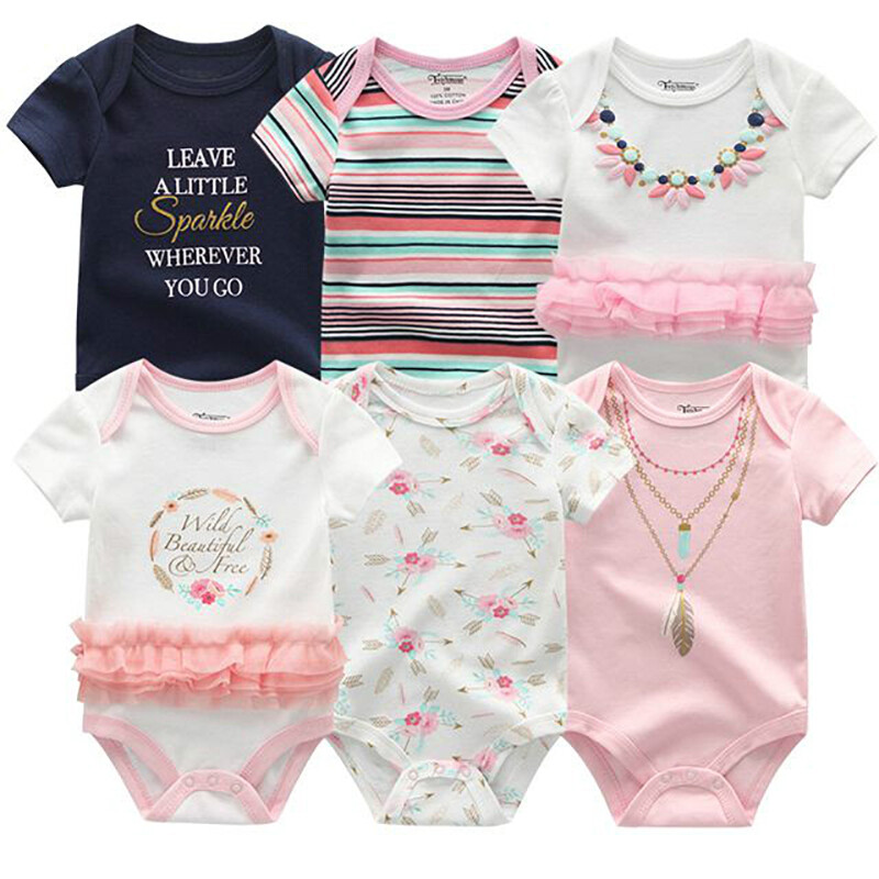 Kiddiezoom 6 Miếng Áo Liền Quần Trẻ Em Quần Áo Sơ Sinh