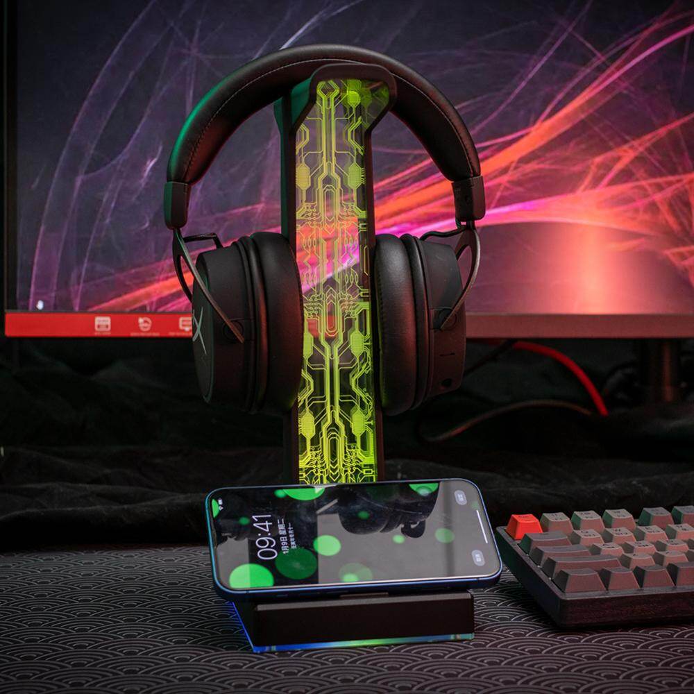 RGB đế Tai nghe chủ Rack 10 hiệu ứng ánh sáng Giá để tai nghe giá Giá để tài liệu đầu tai nghe chụp có khung đế Tai nghe giá đỡ giá đỡ dọc móc áo