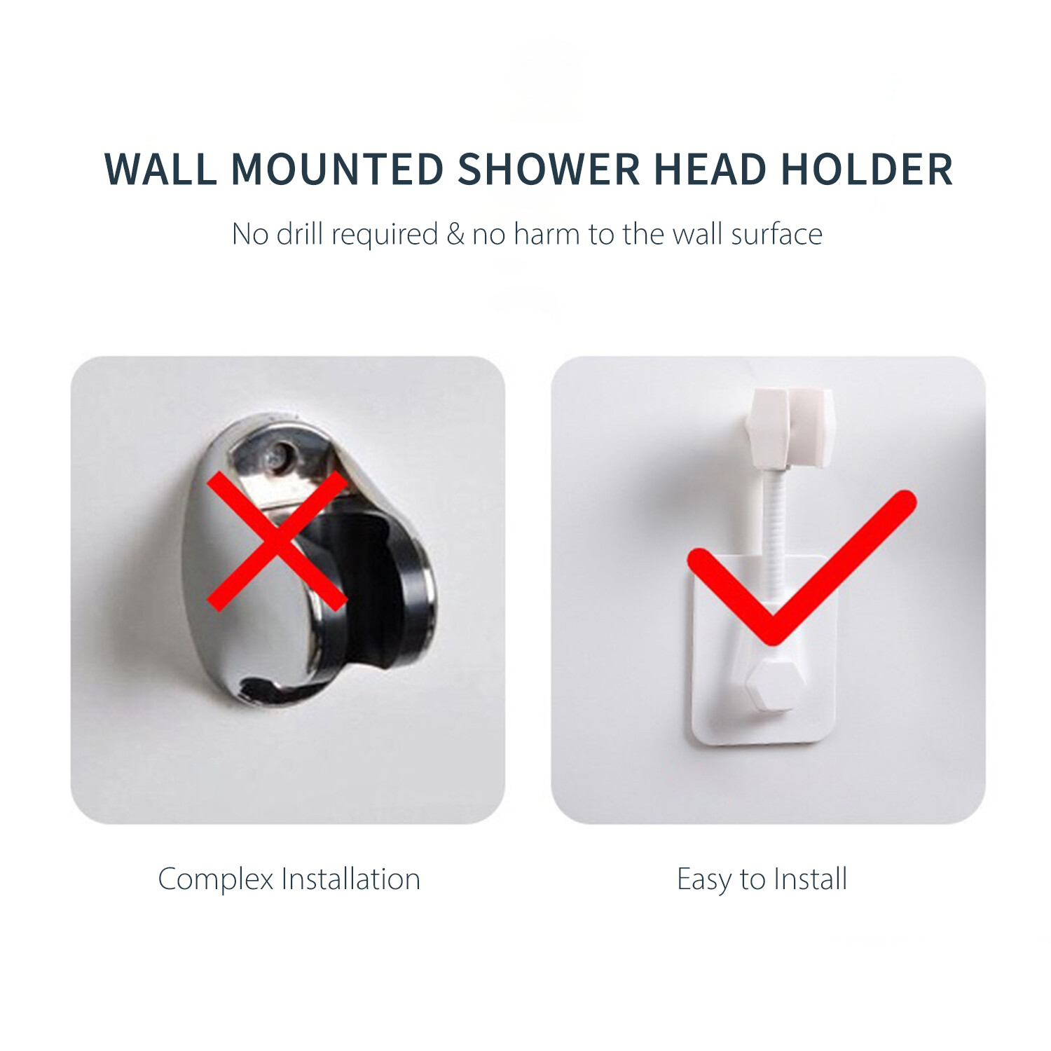 Giá Đỡ Vòi Hoa Sen Xoay 360 ° Giá Đỡ Vòi Hoa Sen Cầm Tay Gắn Tường Có Thể Điều Chỉnh Tự Dính Giá Đỡ Vòi Sen Inox Thay Thế Cho Bồn Tắm Phòng Tắm